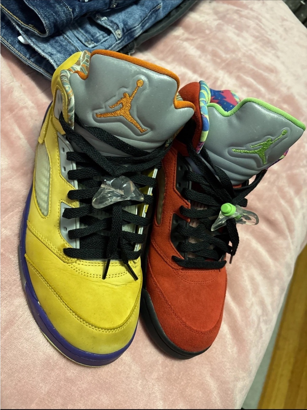 Jordan 5 Retro “what the mens” High-Tops — Yellow & Red